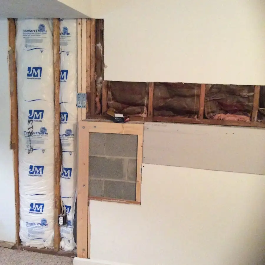 Wall insulation replacement during Basement Flood Cleanup in Berlin